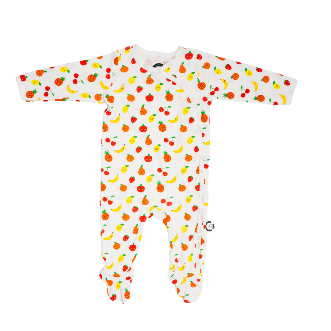 Side Snap Baby Onesie – Fruit Print